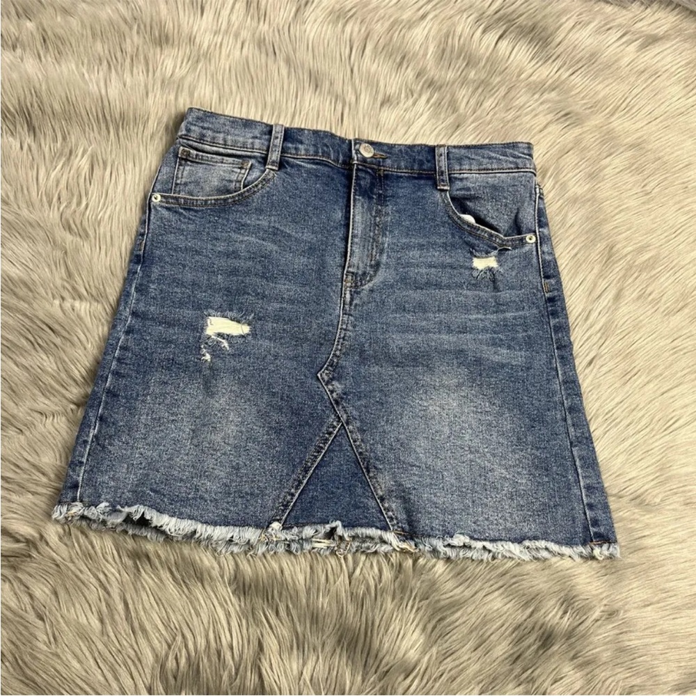 Girls Cat & Jack Target Denim Distressed Skirt Size XL
